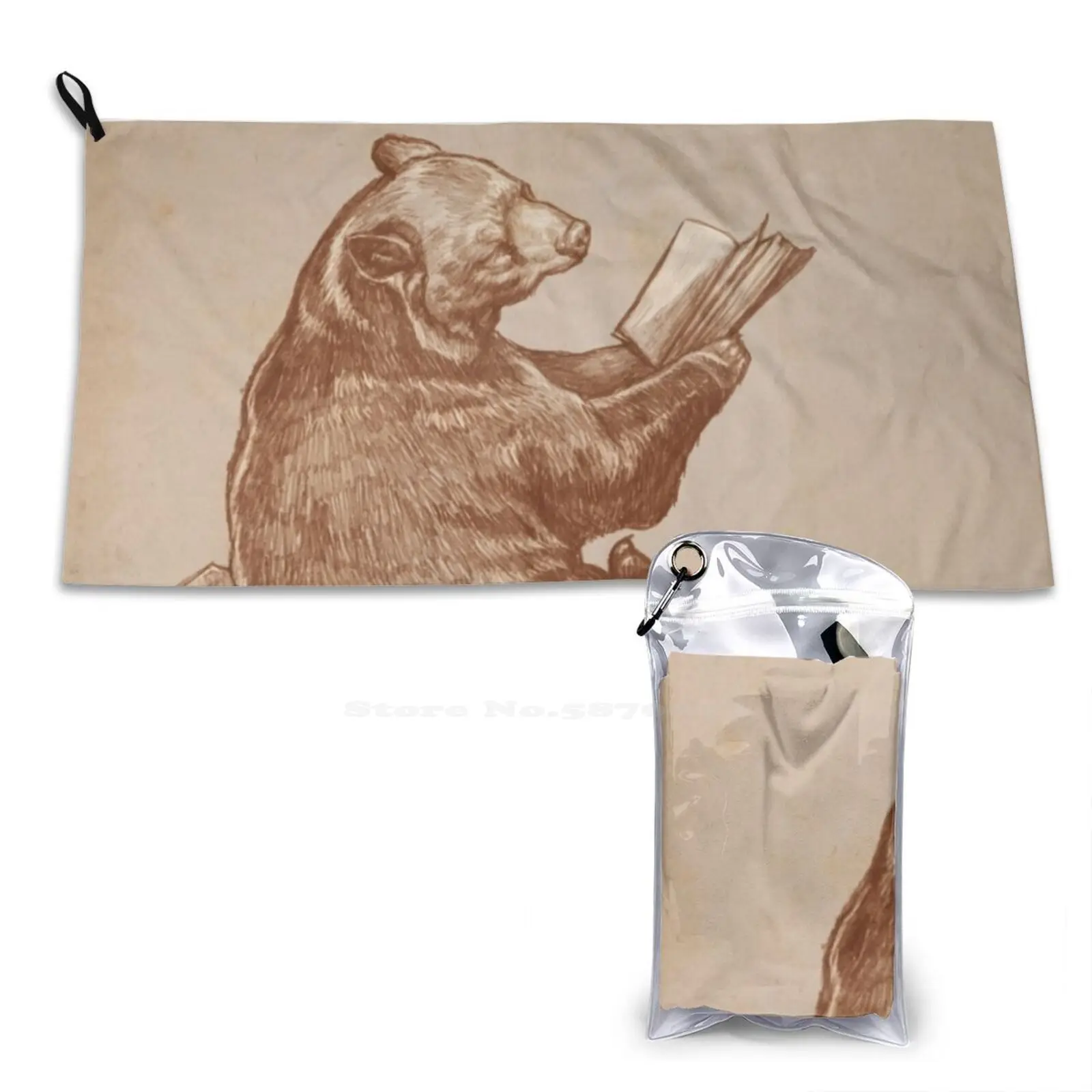 Bear Reading Books Literacy Book Lover Book Art Librarian Art Librarians
