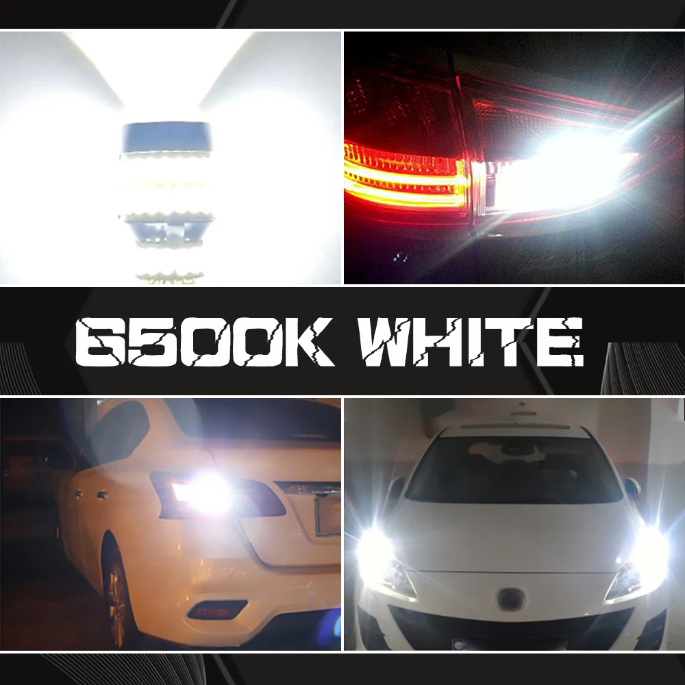 

Суперъяркие автомобильные фонари 1156 P21W светодиодный BA15S 1157 P21/5W BAY15D, резервные лампы, автомобильные стоп-сигналы, лампочка заднего хода, 12 В, белый, 6000K, 4014