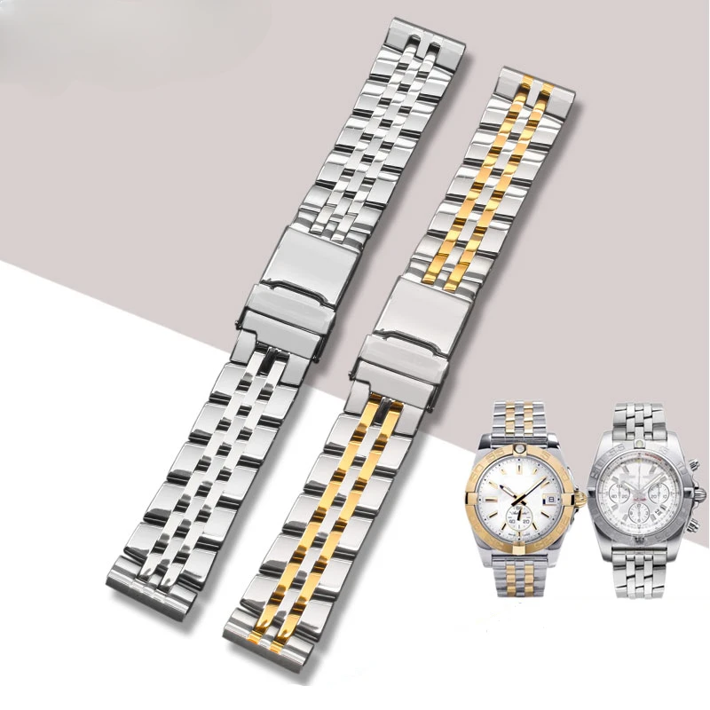 

For Breitling Series Fold Buckle Watches Accessories Avenger Air Timing Super Ocean with Tool Replace Original Watchbands