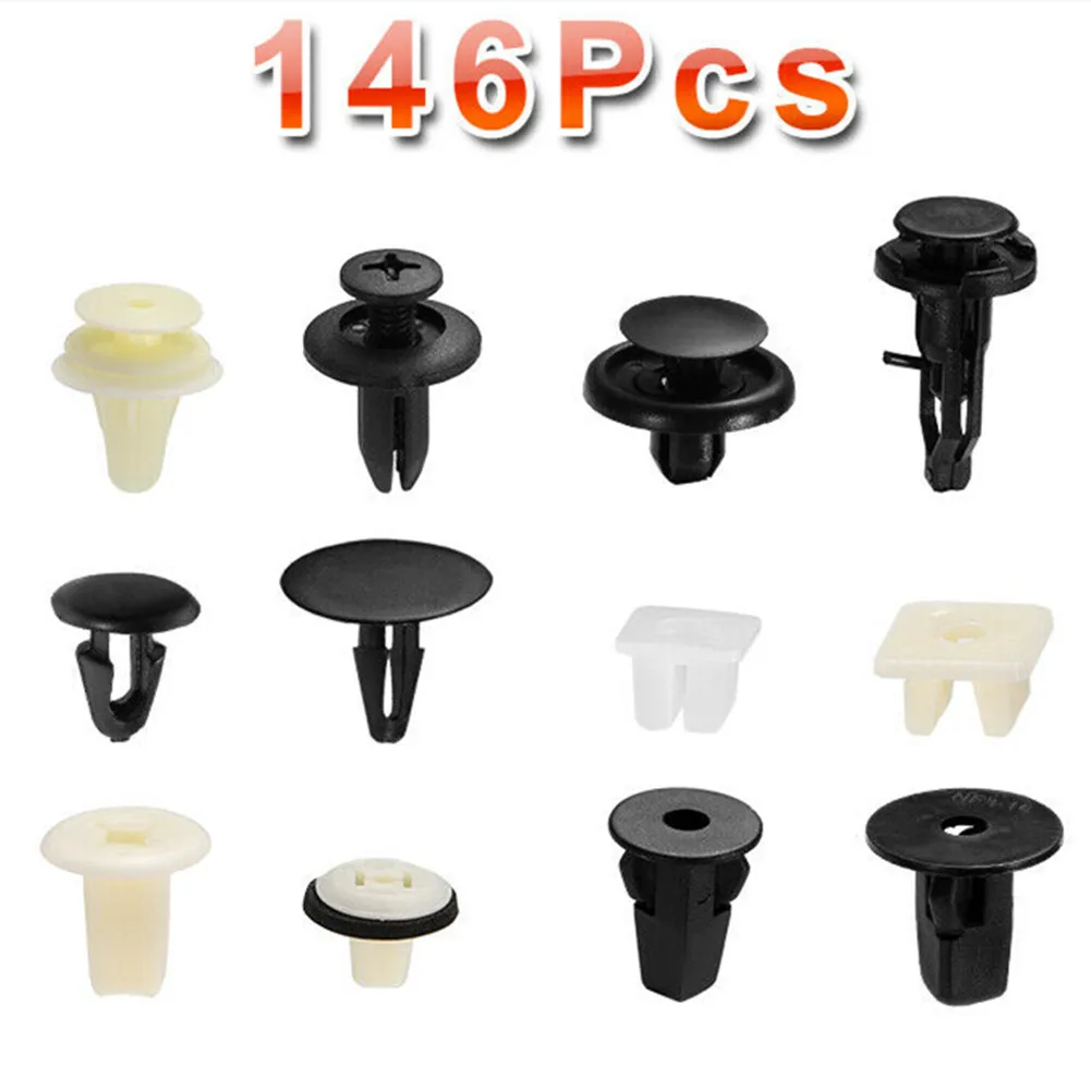 Durable High Quality New Parts Car Trim Clips Screw Grommet Door Hood 146PCS/kit Body Retainer Kit Bumper Cover