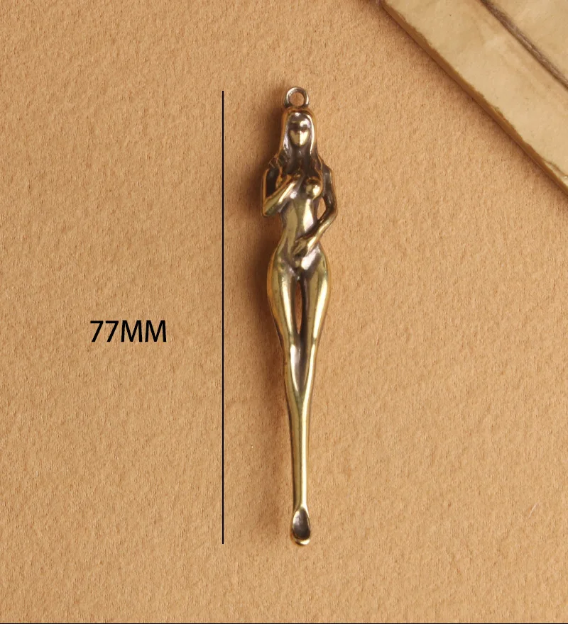 Чистая медь голая Женская фигурка ушной ложки подвески для брелока игрушка
