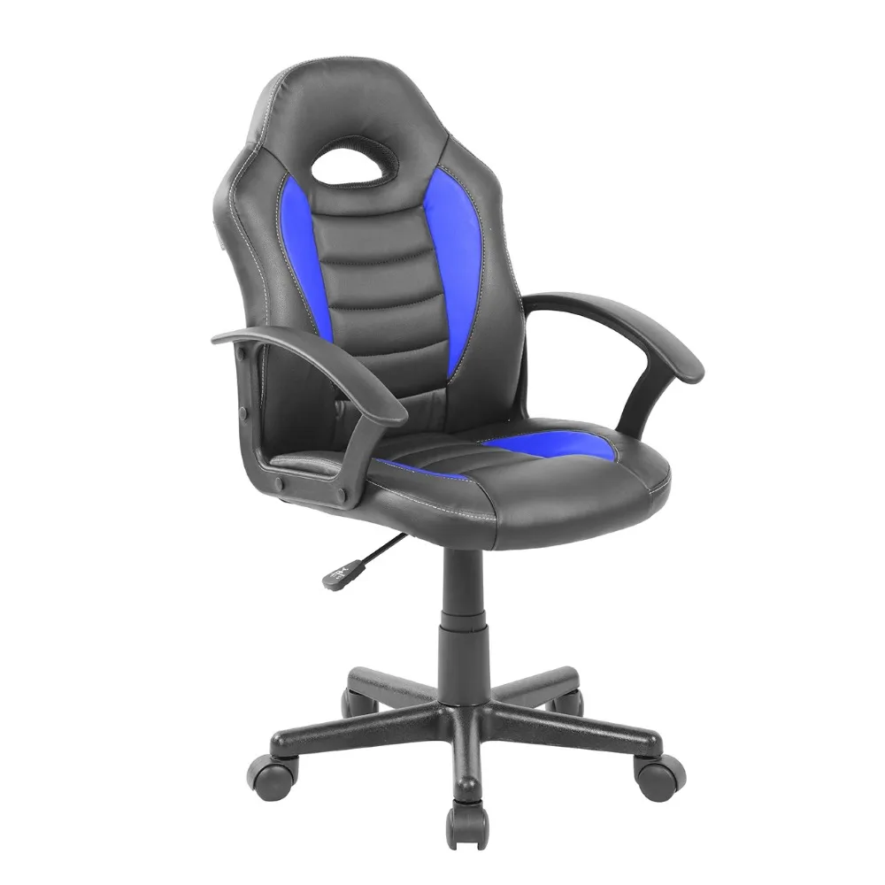 

Регулируемое вращающееся игровое кресло, кожаная обивка, синее игровое кресло, офисная мебель