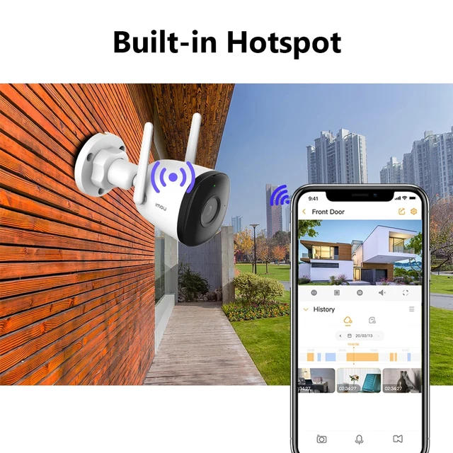Dahua Imou 4MP QHD IP Camera Wifi Outdoor Human Detection Built-in Mic IP67 Weatherproof Built-in Wi-Fi Hotspot Support ONVIF 4