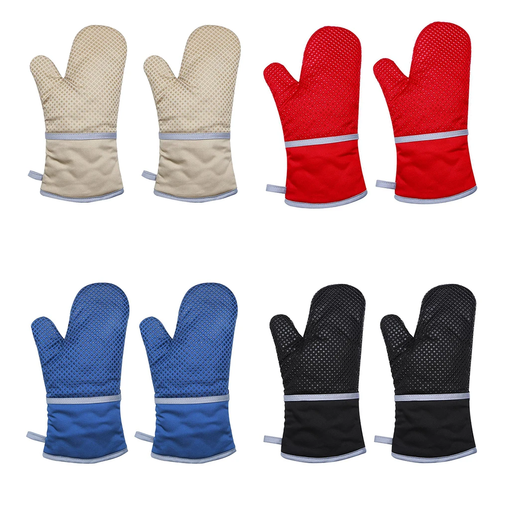

Перчатки для микроволновой печи силиконовые хлопковые изоляционные перчатки противоскользящие термостойкие защитные красные для рук