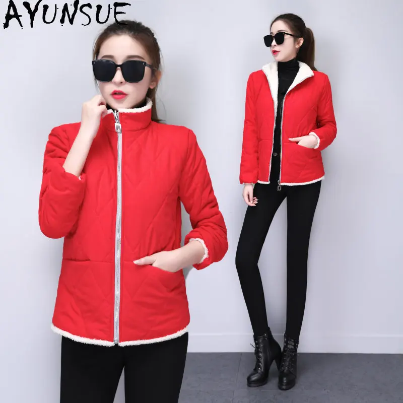 

Winter Coats for Women New Plush Thickened Double-sided Cotton Jackets Women's Short Loose Slim Coat Stand Clllar Abrigo Mujer