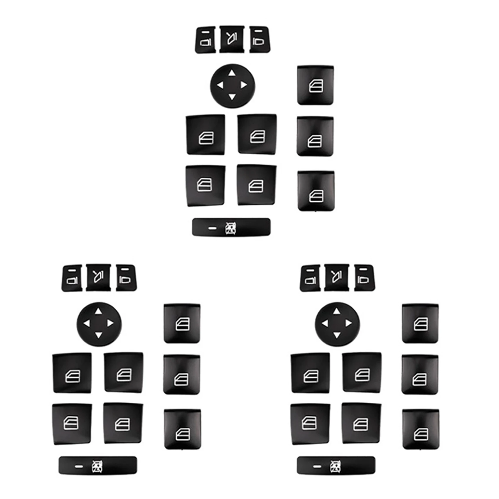 

36PCS Car Door Armrest Window Switch Button Trim Cover Sticker for Mercedes Benz GLK ML GL A B C E G Class W204 X166