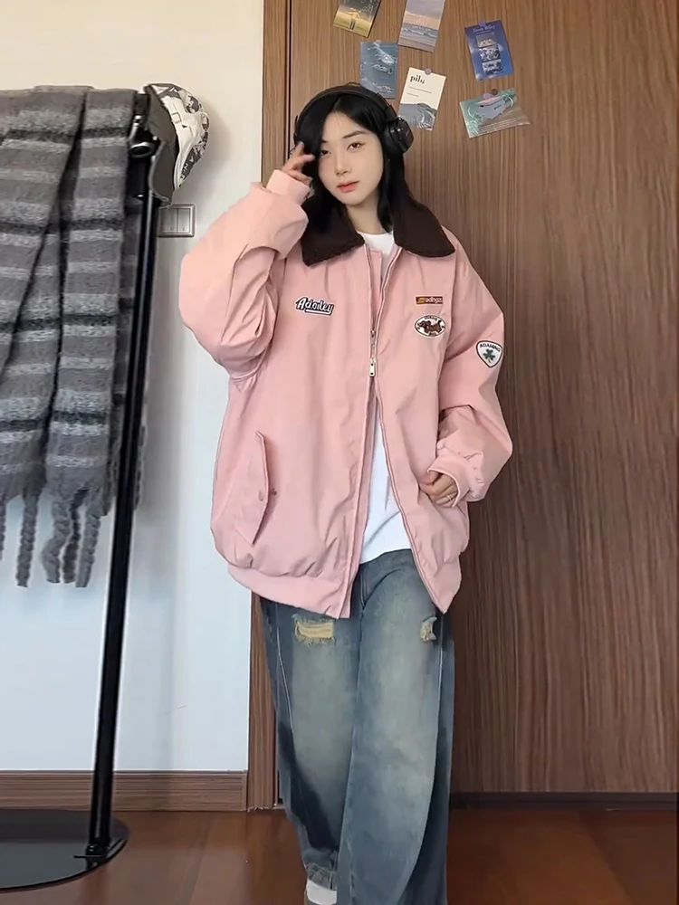 Розовая берберская флисовая верхняя одежда с двойной молнией мужская зимняя