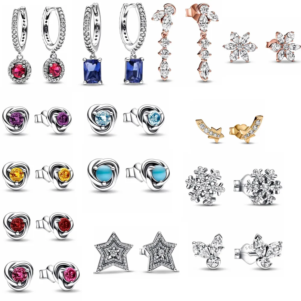 Новые зимние серьги-гвоздики с кластерами гербарий синие прямоугольные