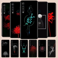 tokyo ghoul red flowers phone case for motorola g10 g22 g31 g40 g60 g41 g50 g51 g60s g71 e6i e7i 20 30pro lite black silicone
