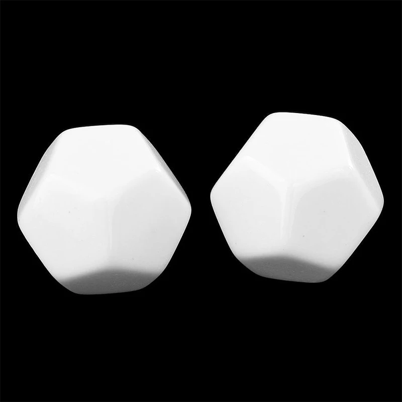 

5pcs D12 Blank White Dice 21.5mm Glossy 12 Sided White Blank Dice For Kid DIY Write Painting Graffiti Board Games Accessories