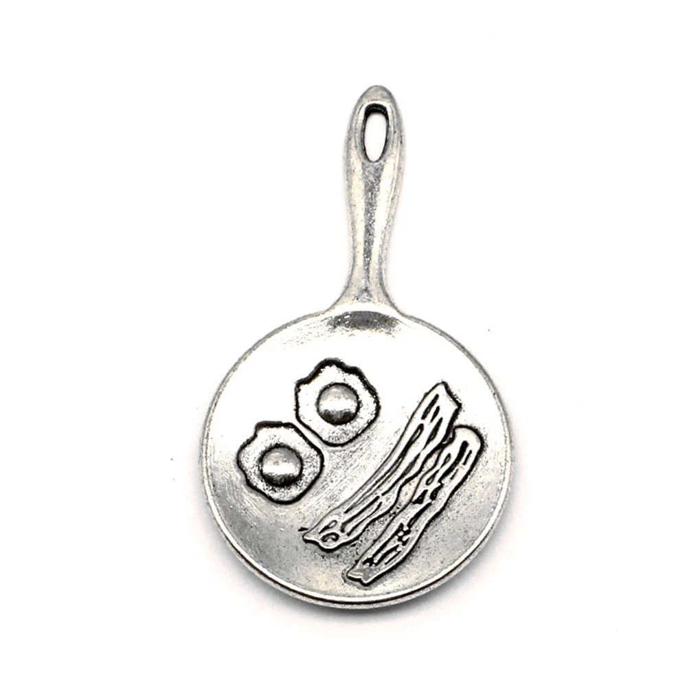 

35pcs Wholesale Jewelry Lots Omelet Pan Charms Pendant Supplies For Jewelry Materials 23x41mm