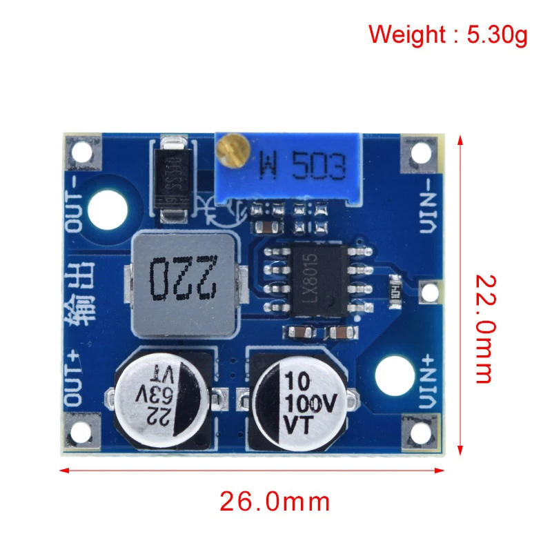 LX8015 Регулируемый понижающий модуль питания постоянного тока входной