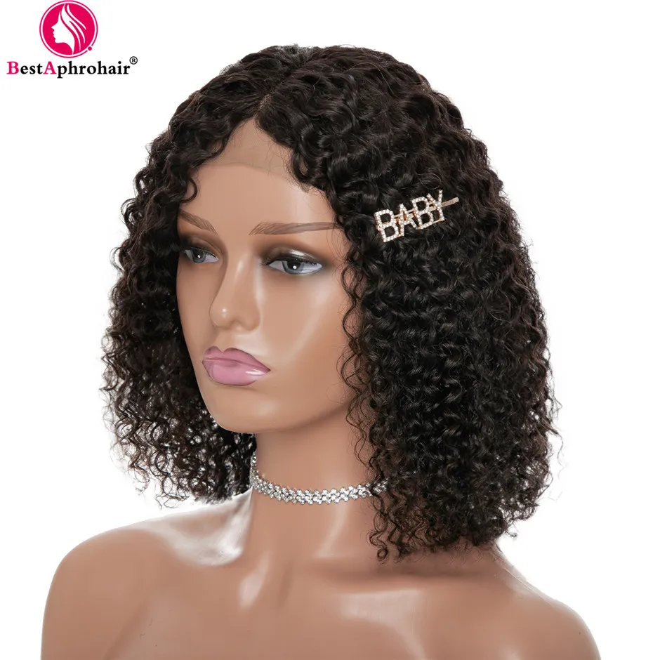 Curly Bob Wig 13x4 Lace Frontal Human Hair Wigs For Black Women Pre-Plucked 4x4 Lace Closure Wigs Natural Brazilian Human Hair