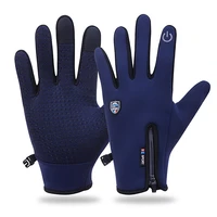 waterproof sport gloves for men women autumn winter nonslip skiing windproof warm zipper cycling reflective touchscreen gloves