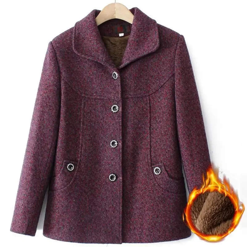 Осенняя коллекция женская утолщенная шерстяная куртка на флисовой подкладке