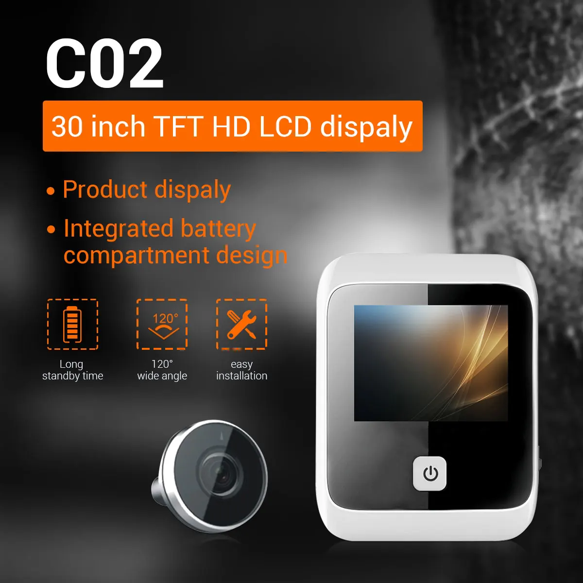 3.0Inch LCD Display 120 Degree Wide Angle Video Door Phone Long Time Standby HD Visual Doorbell Peephole Viewer enlarge