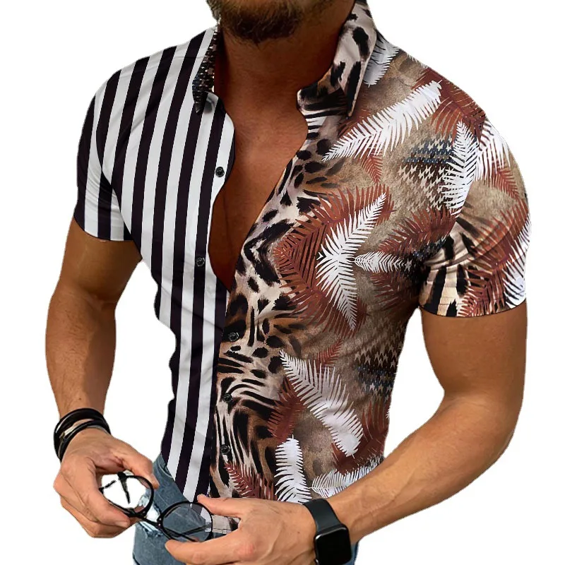 Hot Print Shirt Casual Beach Cardigan for Men