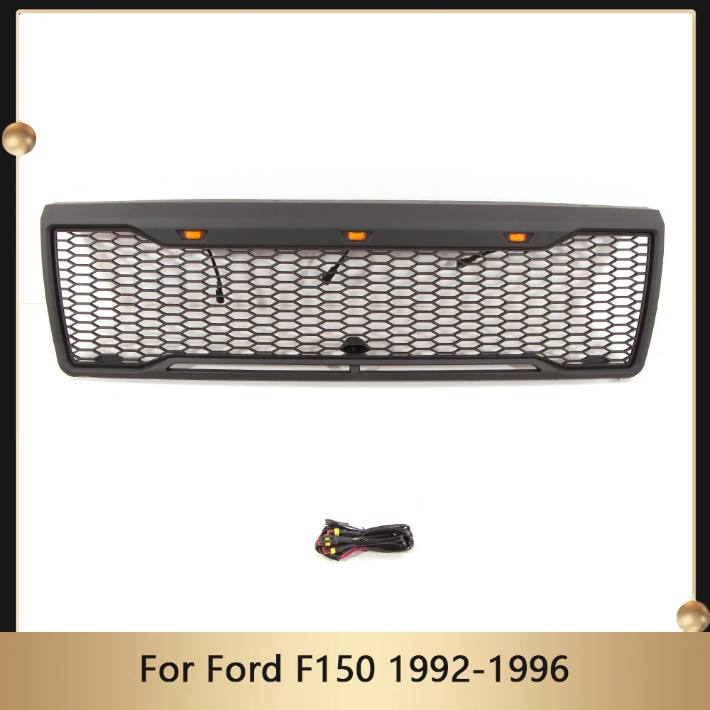 Modified Front Bumepr Grill Mesh Grille W/led Fit For Ford F