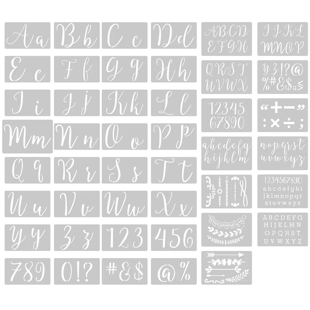 

Stencils Templates Painting Letter Stencil Drawing Template Crafts Alphabet Number Diy Decorating Cake Journal Notebook Making
