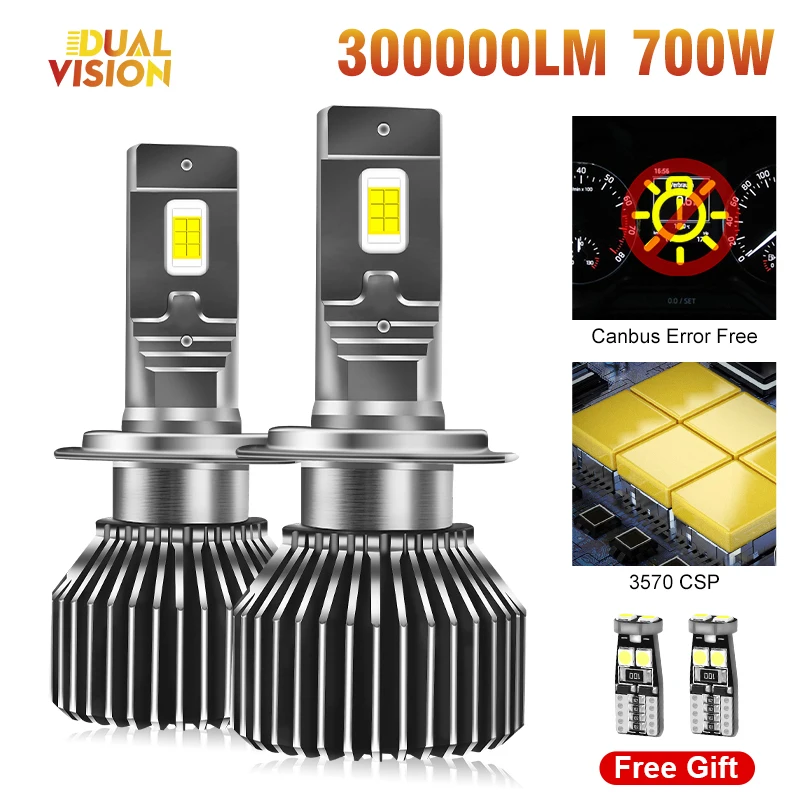 

K5C H7 H11 H4 LED Headlights 300000LM 700W Canbus H1 HB3 9005 4300K 6000K H8 HB4 9006 H9 9012 HIR2 Turbo Lamp Fog Light 12V 24V