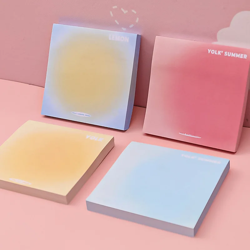 

50 Sheets Gradient Solid Color N Times Sticky Note Sticker Bookmark Self Adhesive Note Memo Pads School Students Stationery