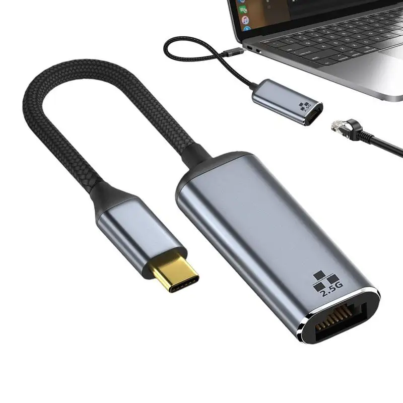 

USB Cable Type-C To 2.5 Gigabit Ethernet Port Adapter Cable High Purity 2.5G Network Card USB Cord Adapter Compatible Flash