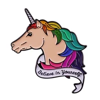 rainbow unicorn badge treasure gift pin wrap costumefashionable creative cartoon brooch lovely enamel badge clothing accessories
