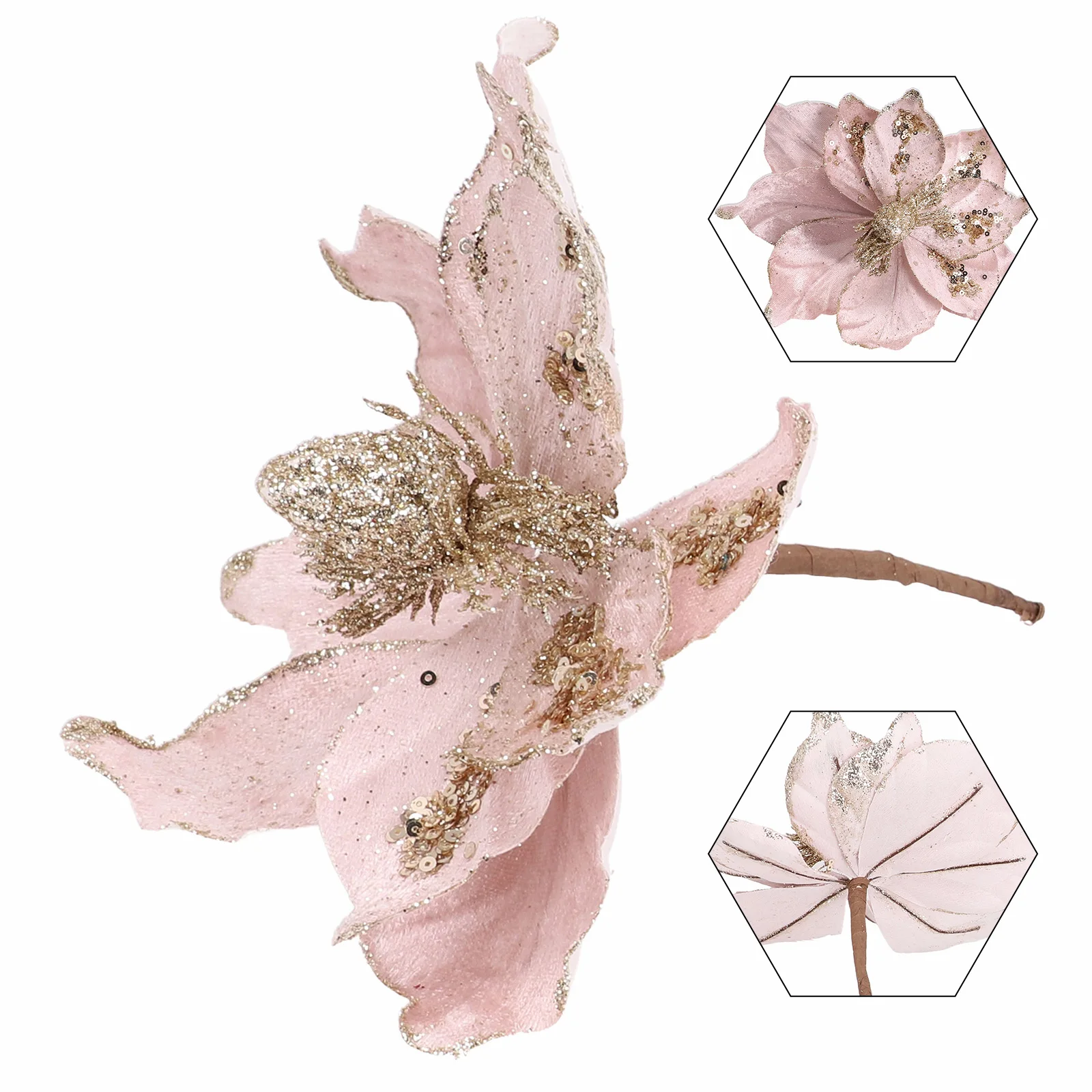 Цветы на День Святого Валентина блестящие искусственные пуансеттии цветочные