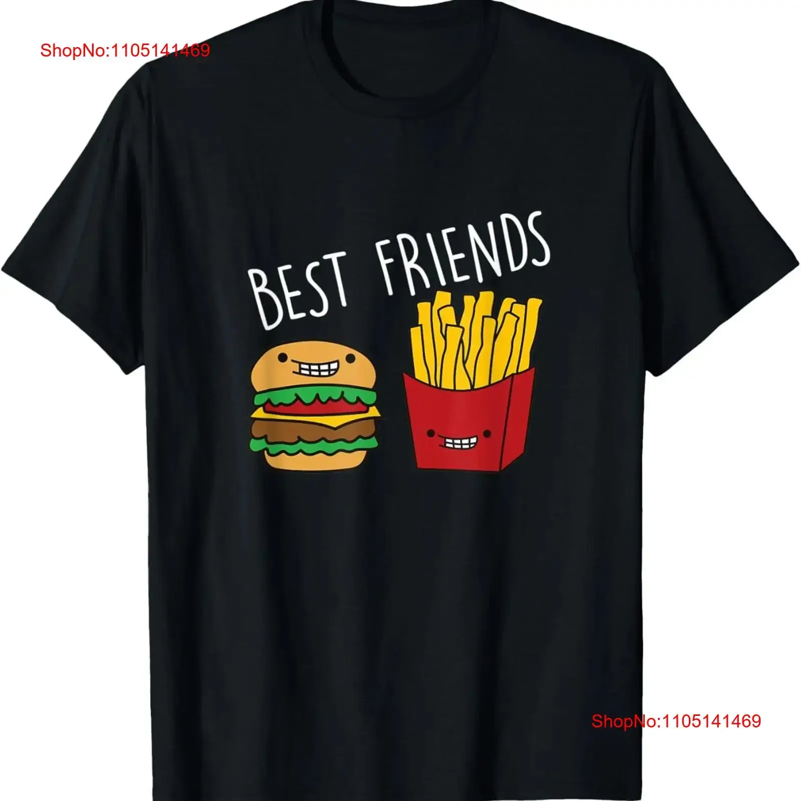 Фото Friends Fries Cheeseburger Fast Food Burger Lovers T Shirt  vintage Washed Casual Breathable Soft Versatile №1