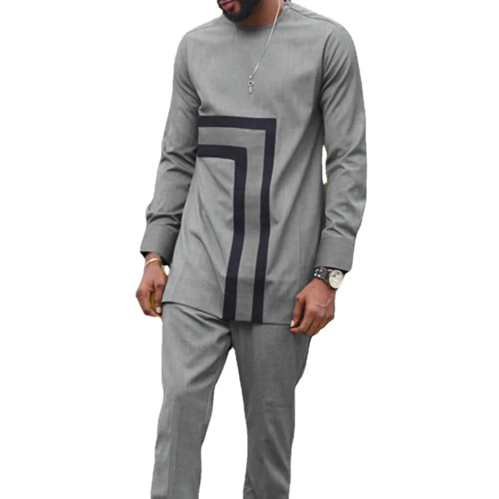 Ramadan Eid Muslim Fashion Men Two Piece Sets Kaftan Middle East Arabia Dubai Abaya Islamic Clothing Male De Moda Musulmana 2022