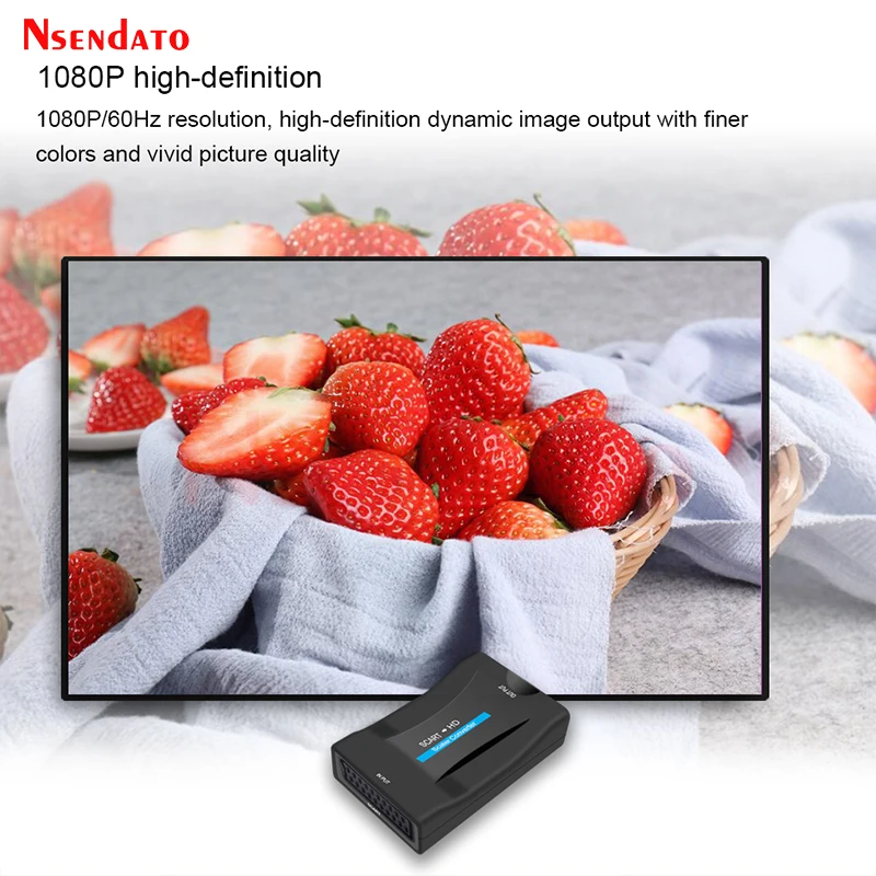 Преобразователь видео и аудио 720P/1080P SCart в HDMI высококлассный адаптер Scart