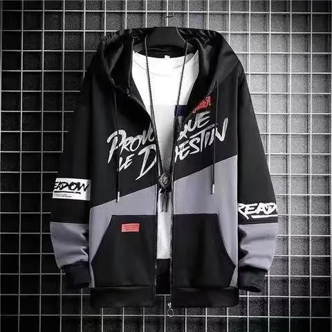 Men Tracksuit Japan Fashion Zipper Hooded Jacket and Sweatpants Two Piece Set Spring Autumn Casual Streetwear Male Joggers Suit