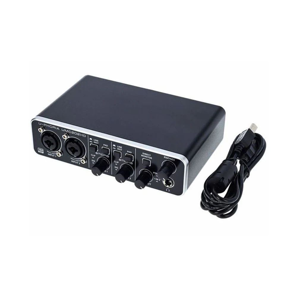 Аудиоинтерфейс UMC202HD 2x2 USB с микрофонными предусилителями Midas, 24 бит, 192 кГц для студий звукозаписи, подкастов и прямых трансляций (art.: 3920dab60366b) - 3920dab60366b