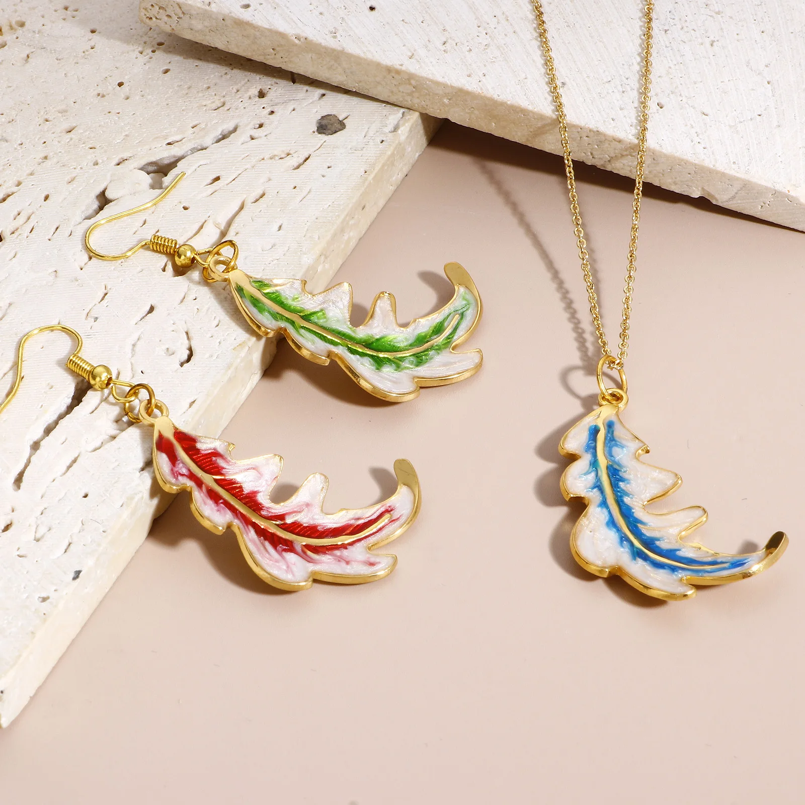 304 подвески из нержавеющей стали с цветами и листьями красочные эмалевые