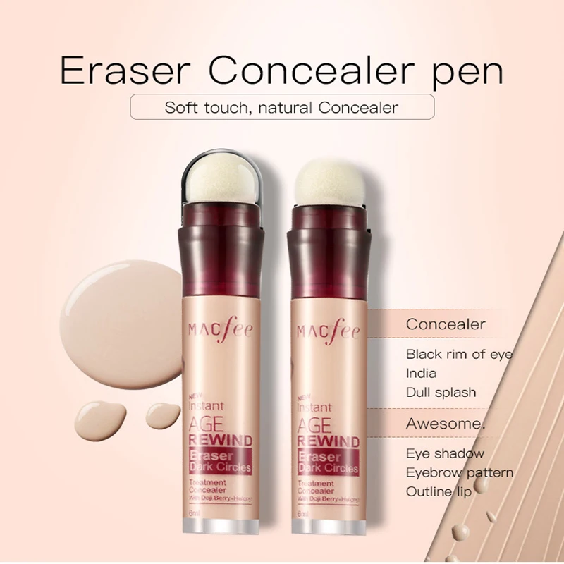 Skin-friendly Liquid Concealer Cream High Cover Dark Circles Acne Spots Concealer Stick Natural Face Skin Tone Makeup Foundation
