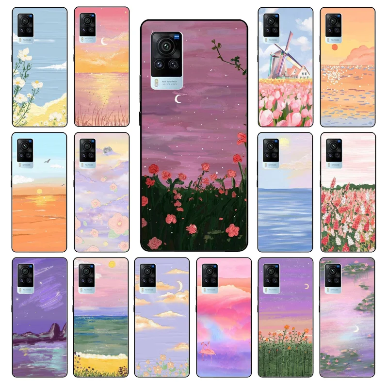 

Drawing Flower Sceneary Phone Case for VIVO V21E V21 V23 V23E V2109 Y53S Y33S Y55 Y76 Y31 Y21 Y72 Y01 Y21S Y11S Funda Coque