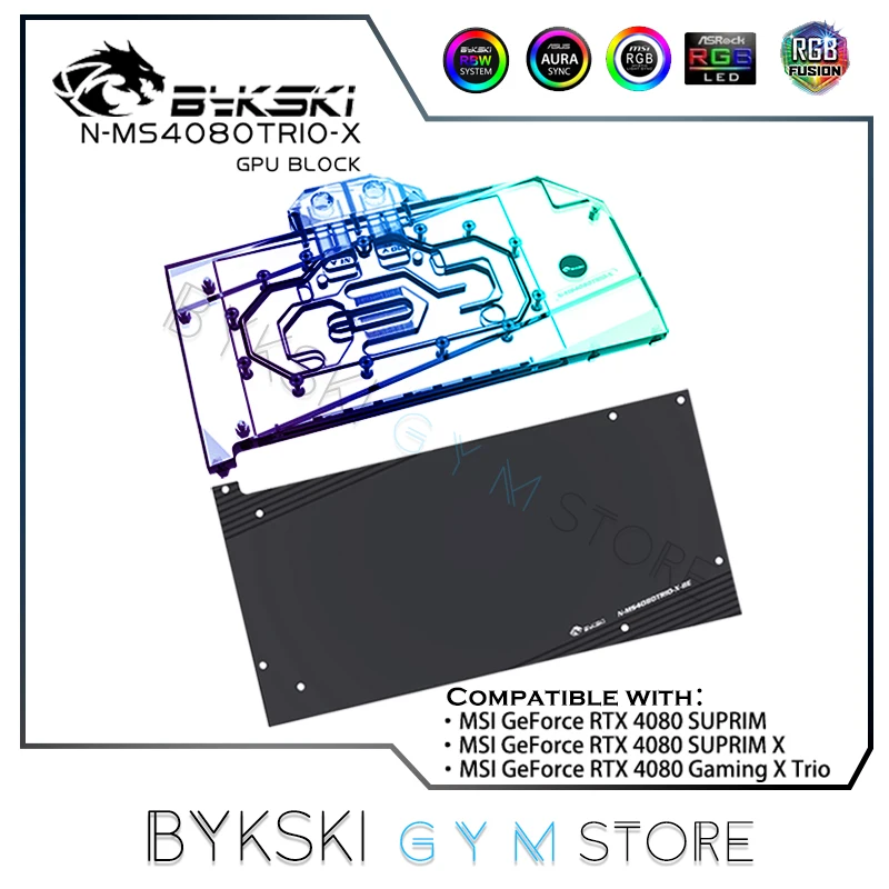 

Bykski GPU Watercooler For MSI RTX 4080 Suprim X / RTX4080 GAMING X TRIO 24G , VGA Block Liquid System 5V 12V N-MS4080TRIO-X