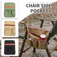 outdoor chair side pocket side canvas organizer bag camping chair armrest storge pocket wear resistant gardening tool bag