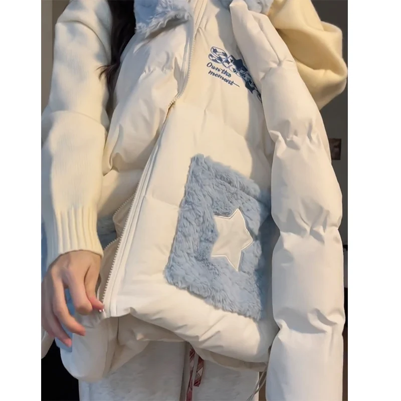 Корейское осенне-зимнее меховое пальто с шарфом и лацканами в стиле пэчворк на