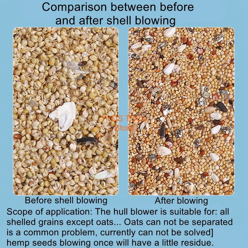 Разделитель для птиц воздуходувки попугаев еды желтые зерна смешанные примеси