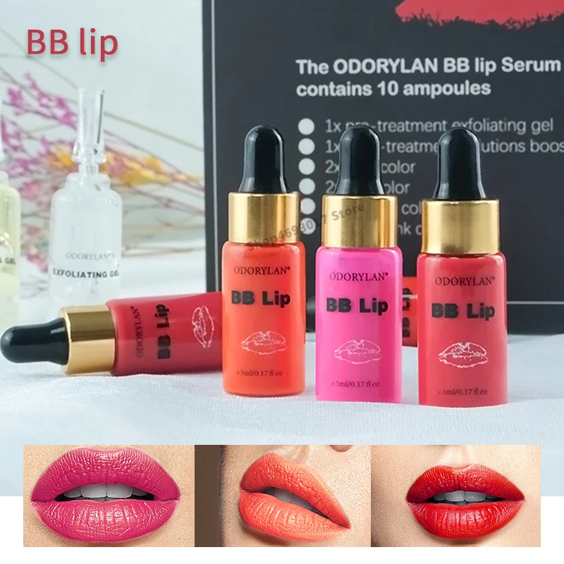 

Hot Sell BB Lips Serum Set for Lip Gloss MTS Mesotherapy Treatment BB Lip Serum Kit Coloring Moisturing Serum Micropigmentacion