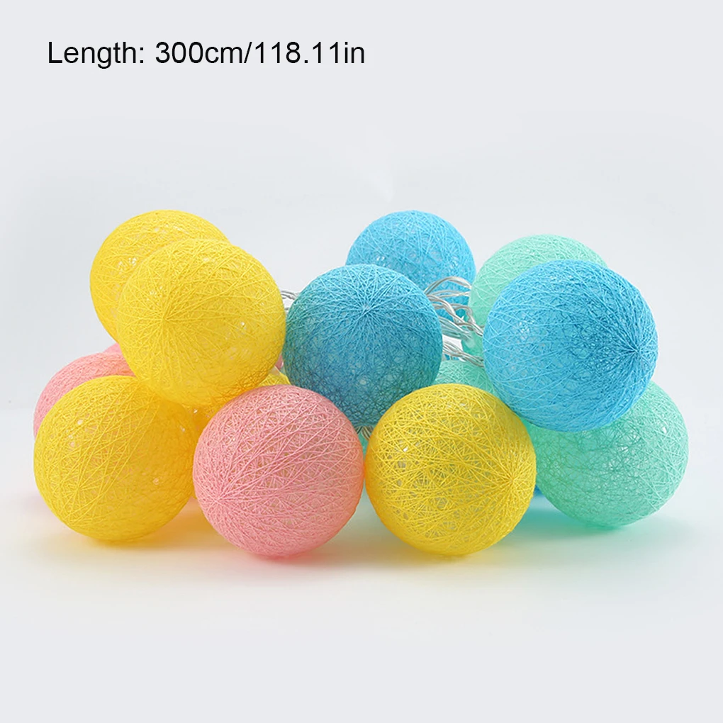 

Светодиодная гирлянда с хлопковыми шариками, Рождественская сказочная уличная Гирлянда для праздника, свадьбы, Рождества, вечеринки, украш...