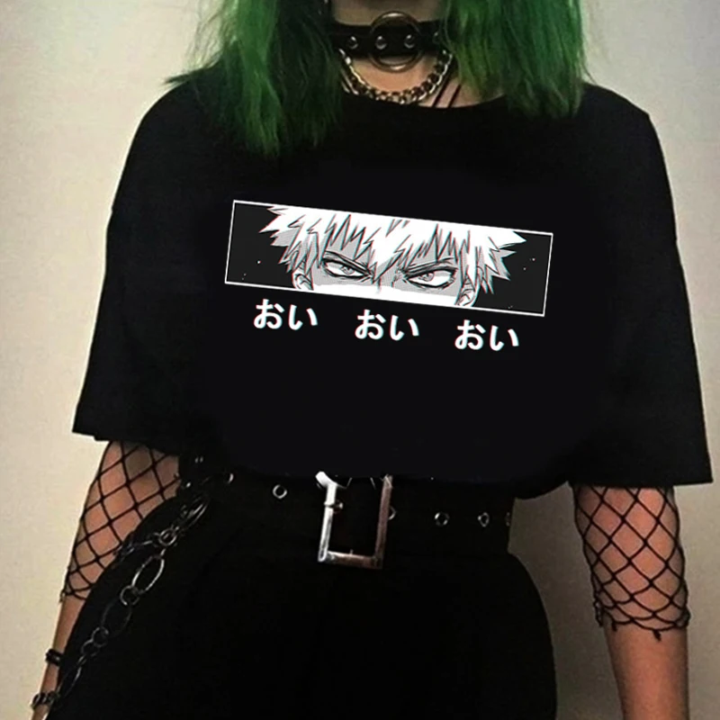

Short Sleeve Anime T-shirts Women T-shirt Cartoon Graphics Print Oversized T-shirt Lady Fashion Female T-shirt Harajuku Tee Tops