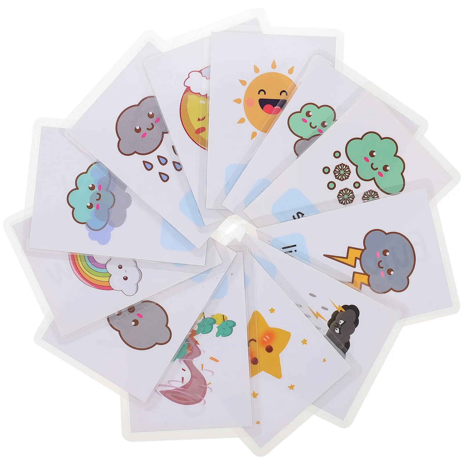 

12 Pcs Learning Flashcards Newborn Toys Kids Early Educational Household Weather Cognition Portable Teaching Newborn Word
