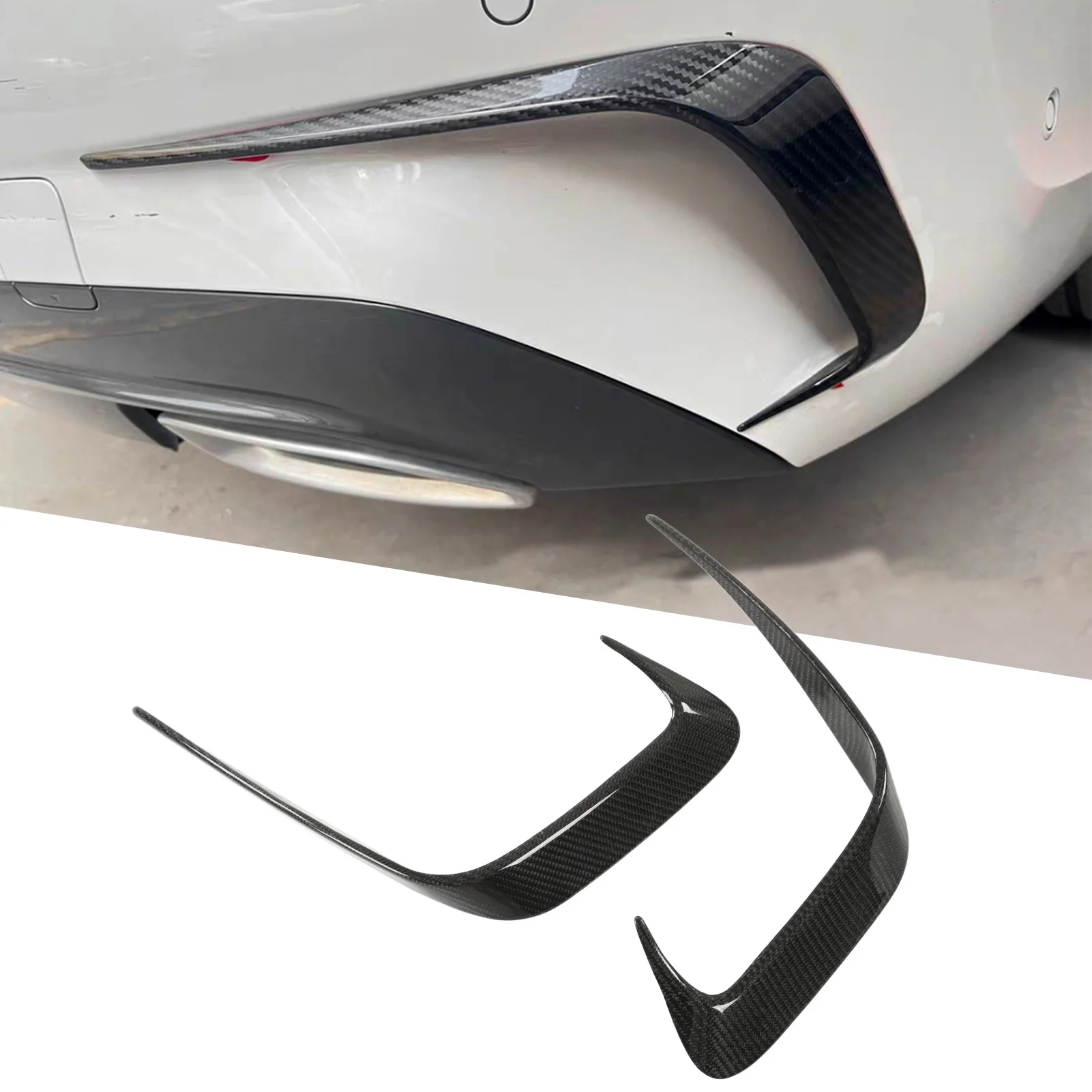 

Ветровой нож для заднего бампера, сменный нож из углеродного волокна для BMW 3 серии G20 M Sport 330i M340i 2019 +, 2 шт.