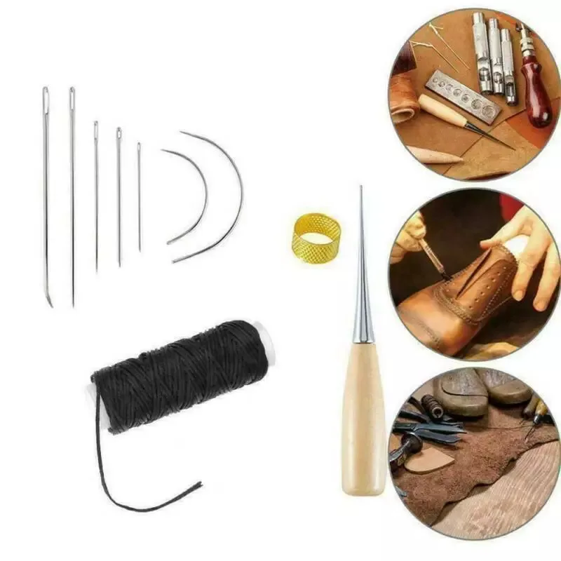 Набор кожаных швейных игл игла для шитья нить наперсток ремонт обуви также хит