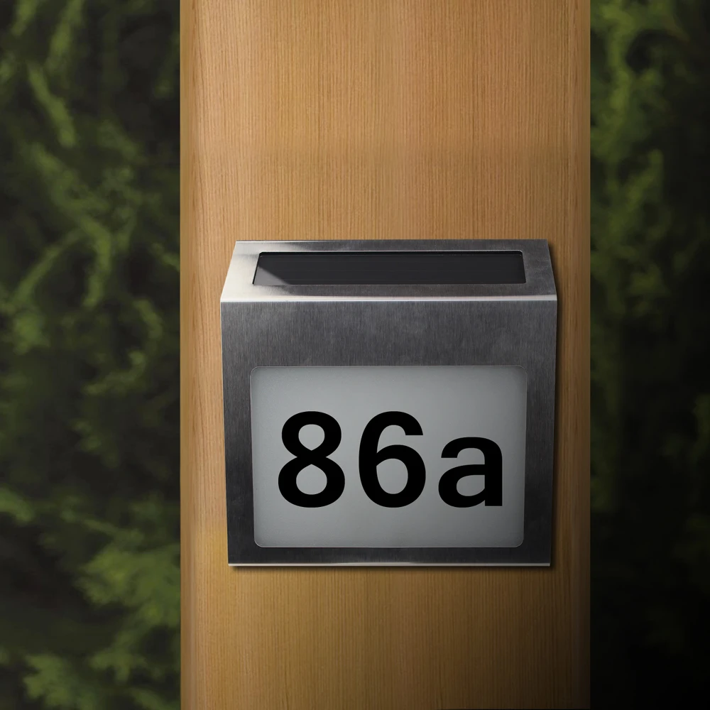 

Solar House Number Light Doorplate Address Sign Plate Apartment Number Outdoor Porch Lights With Solar Rechargeable Battery