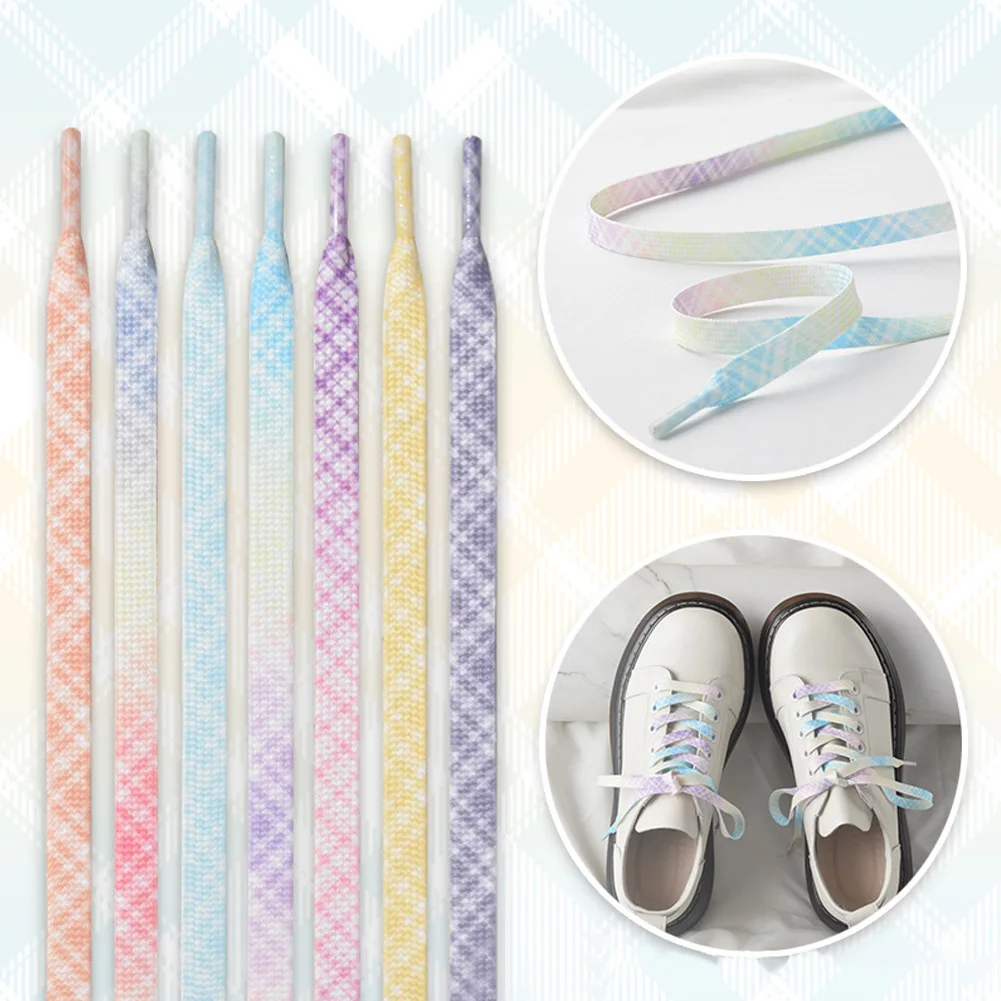 

1 Pair 7 Colors Fashion Colorful Shoelaces Creative Unisex Flat Canvas Sneakers Shoes Laces Shoes Strings 120cm/140cm
