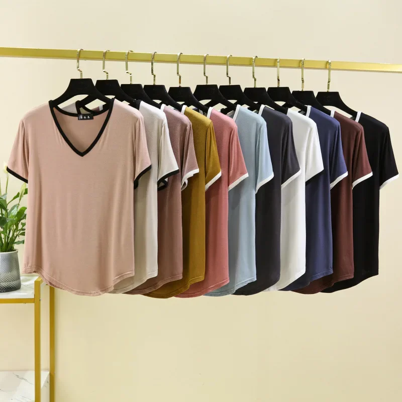 Модальные футболки с короткими рукавами женские летние свободные больших