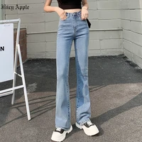juicy apple flare jeans pants women%e2%80%99s vintage denim y2k women high waist fashion tall and thin trousers streetwear retro jeans